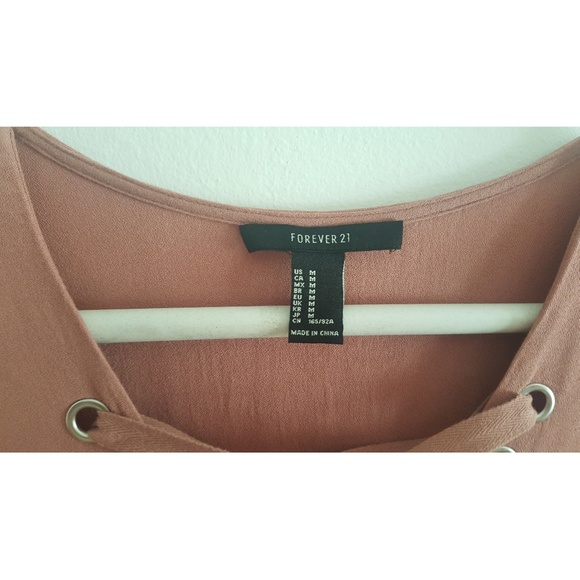 Dusty Pink Lace-Up Dress - Picture 4 of 5